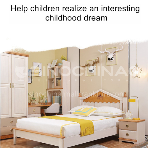 JFD-506 bedroom modern solid wood frame foam mattress children bed
